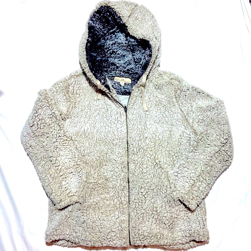 Thread & Supply Sherpa Jacket with hood. Size Lg